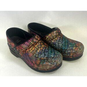 Dansko Womens size 6 Professional Clogs Multicolor Patent Leather